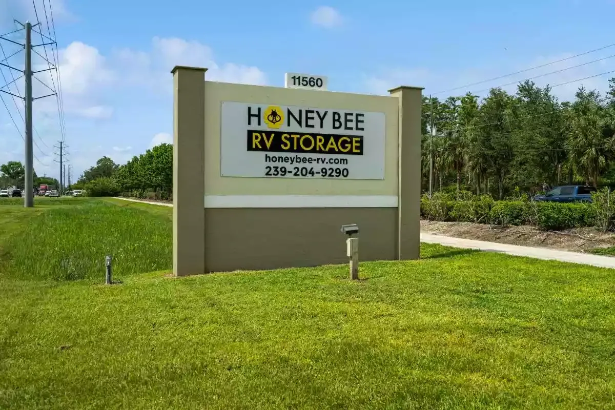 Honey Bee RV Storage sign