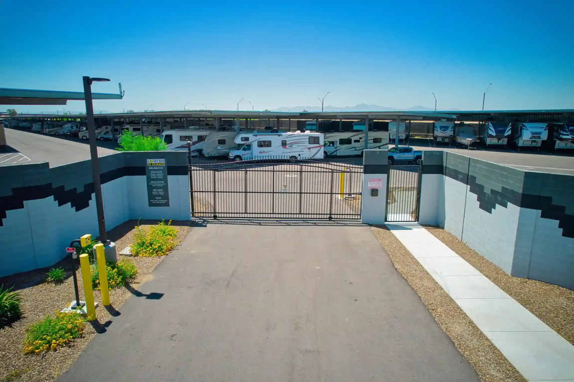 Honey Bee RV in Peoria secure gated entrance