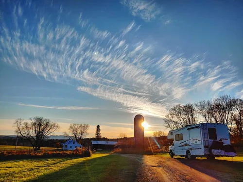 RV with sunset