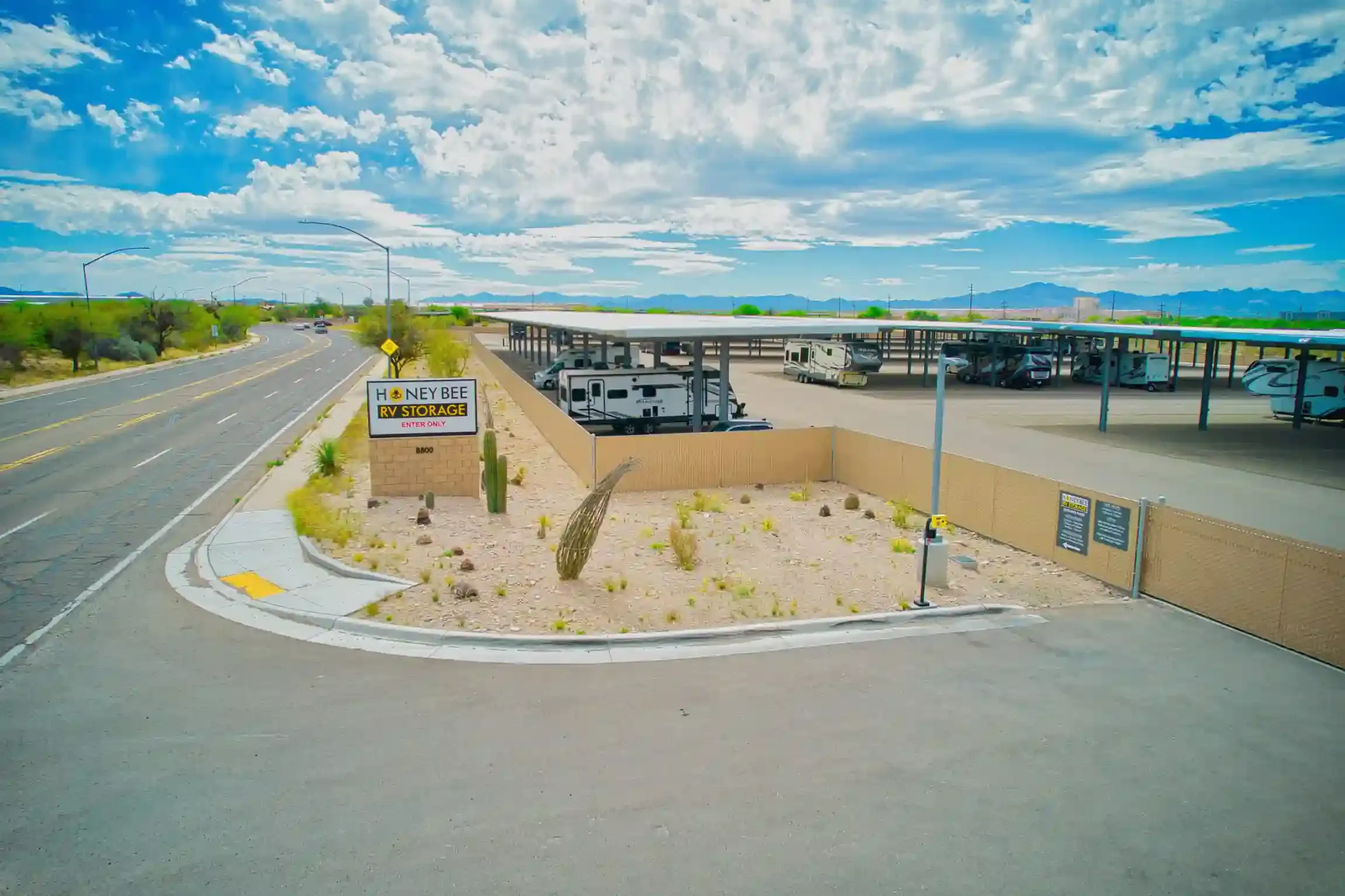 Honey Bee RV at 8800 E. Old Vail Road gated entrance